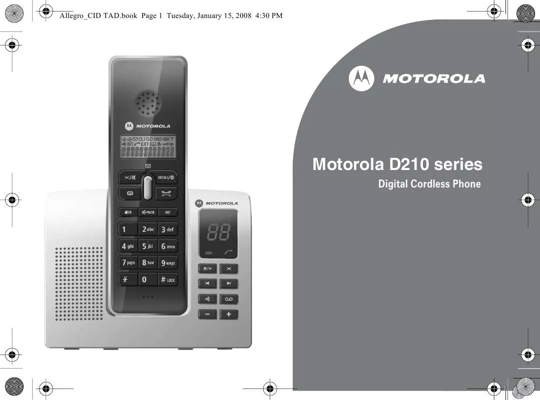 Mode d'emploi MOTOROLA D213