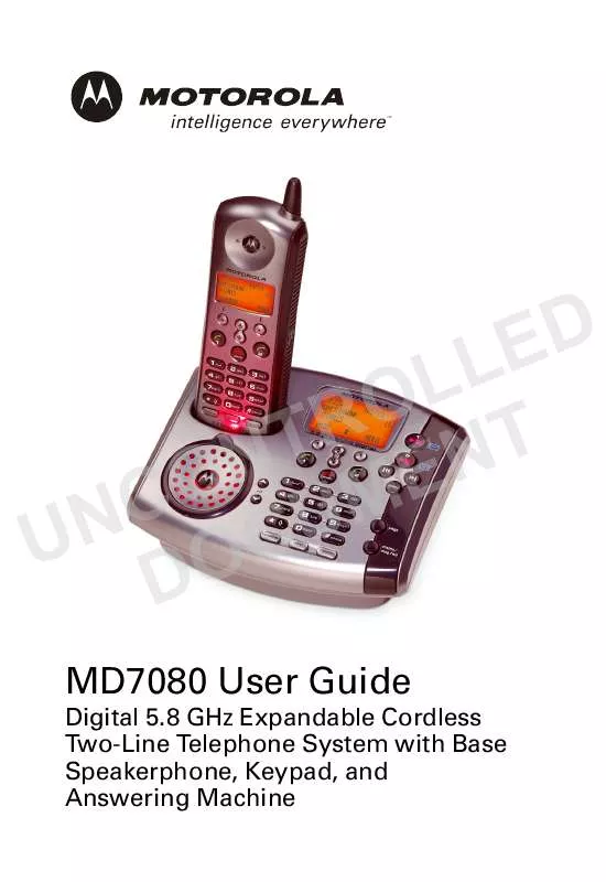 Mode d'emploi MOTOROLA DIGITAL CORDLESS PHONE-MD7081