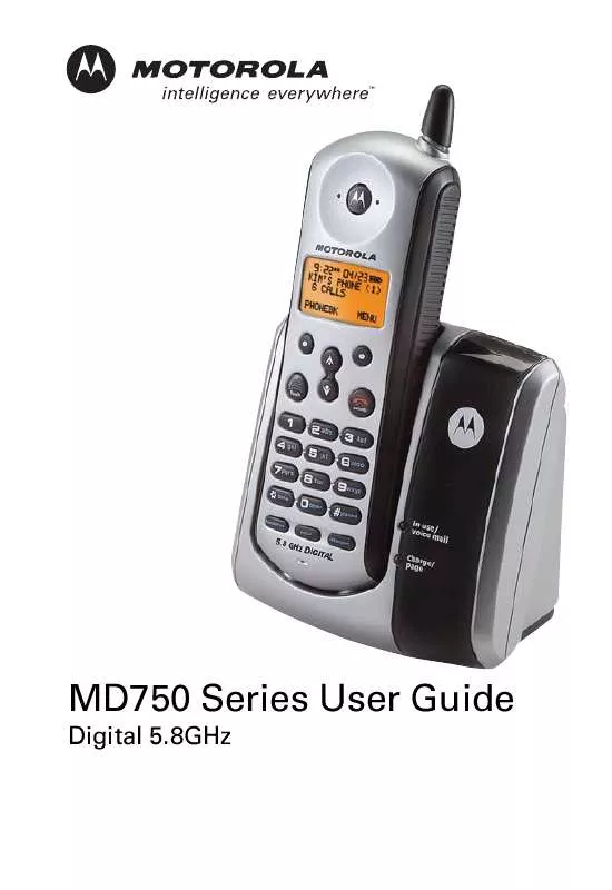 Mode d'emploi MOTOROLA DIGITAL CORDLESS PHONE-MD751