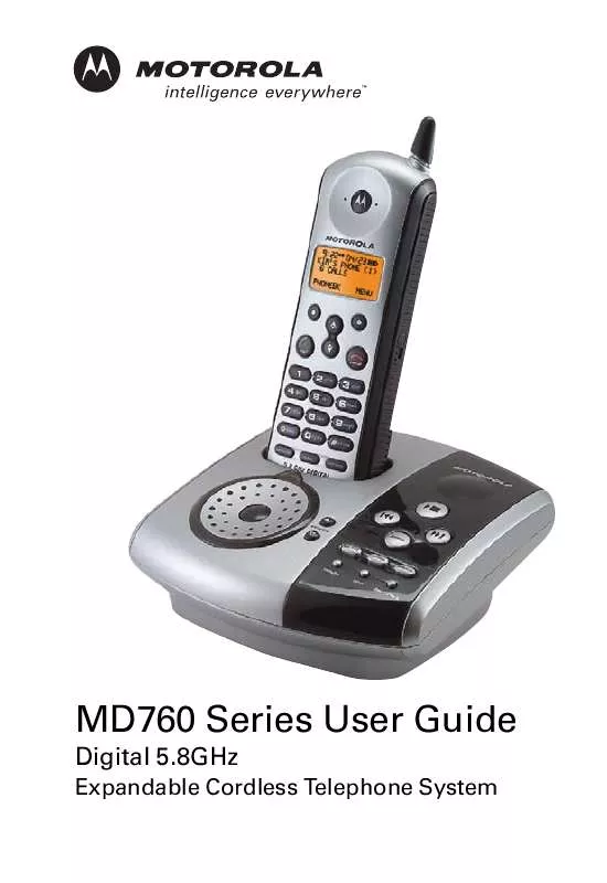 Mode d'emploi MOTOROLA DIGITAL CORDLESS PHONE-MD761