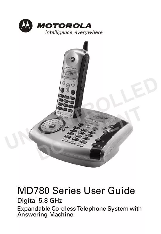Mode d'emploi MOTOROLA DIGITAL CORDLESS PHONE SYSTEM-MD781