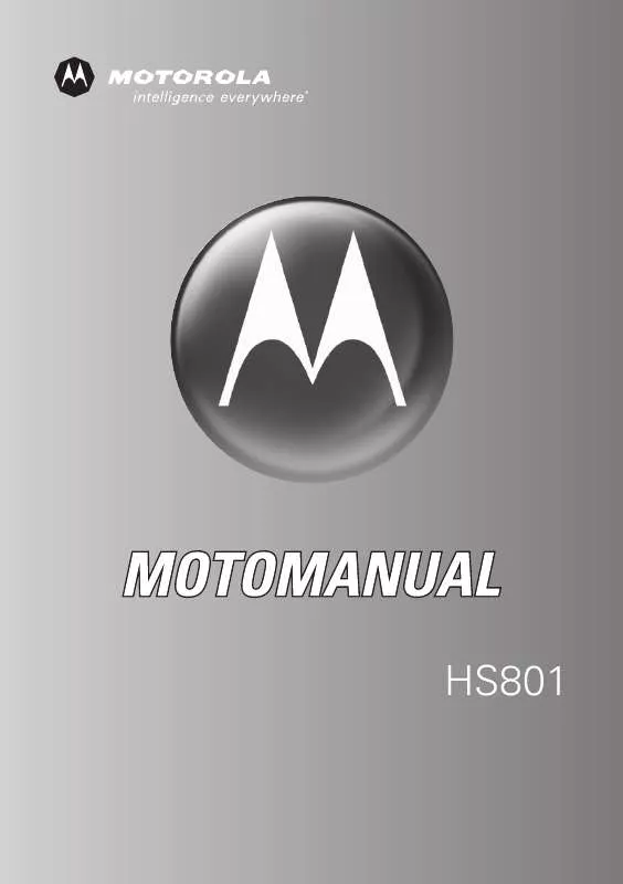 Mode d'emploi MOTOROLA HS801