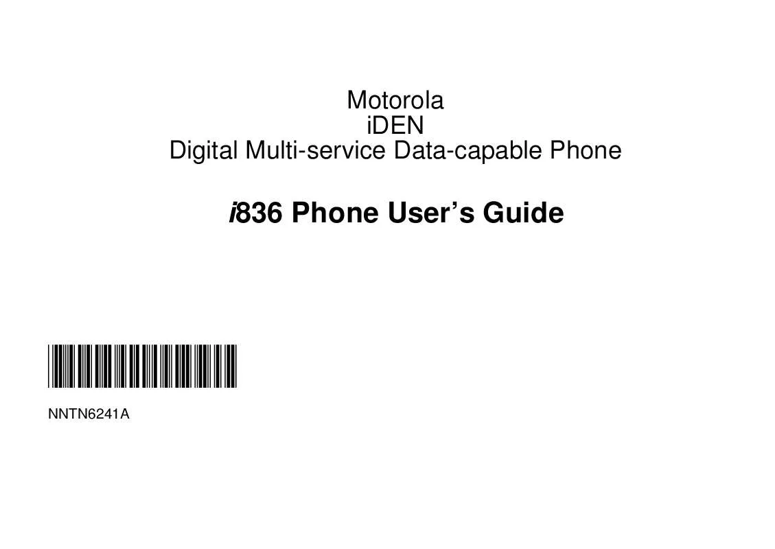 Mode d'emploi MOTOROLA I836