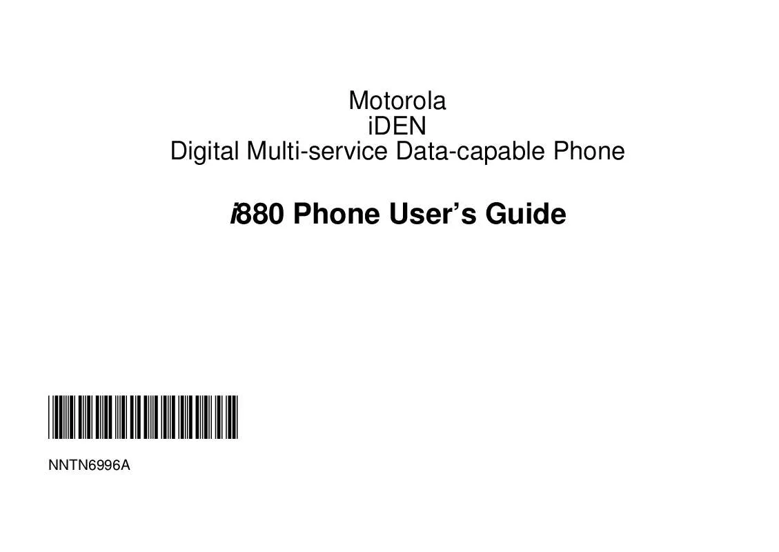 Mode d'emploi MOTOROLA I880