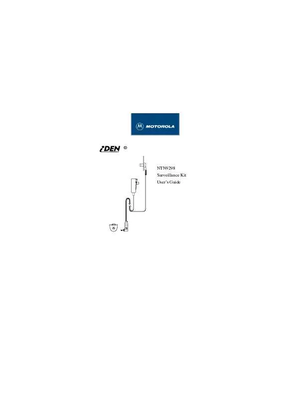 Mode d'emploi MOTOROLA IDEN NTN9298