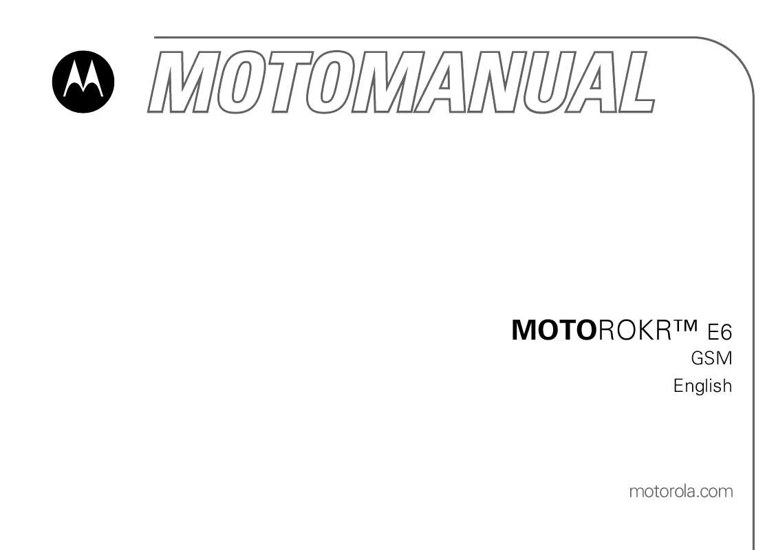 Mode d'emploi MOTOROLA MOTOROKR E6