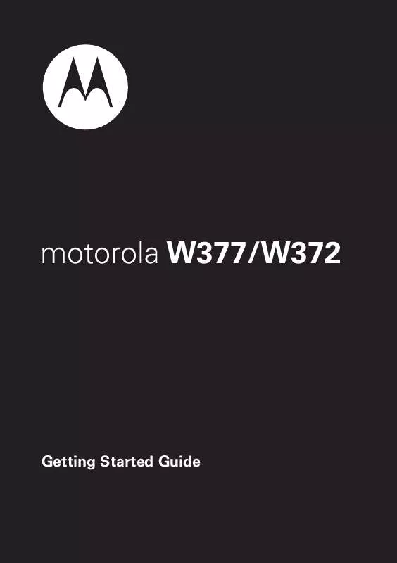 Mode d'emploi MOTOROLA W372