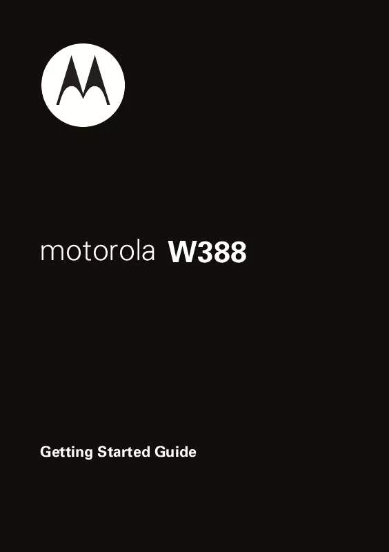 Mode d'emploi MOTOROLA W388