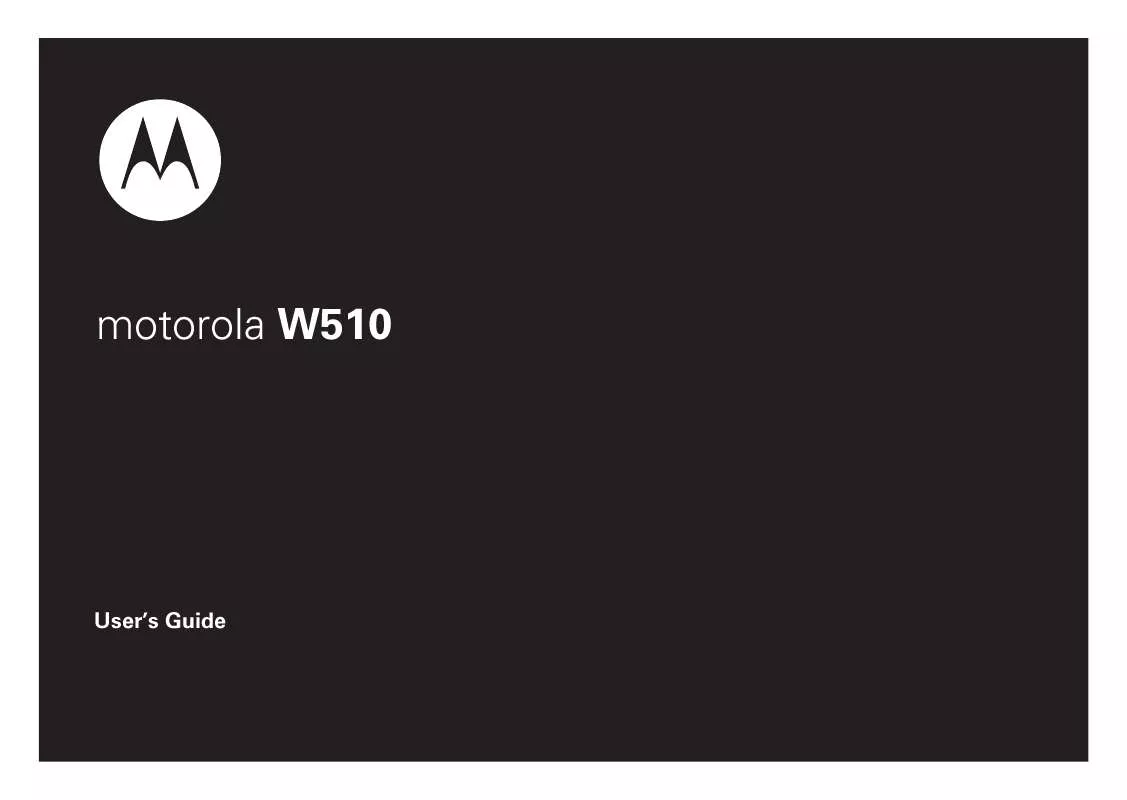 Mode d'emploi MOTOROLA W510