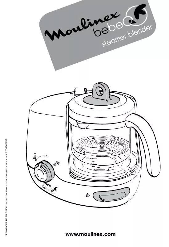 Mode d'emploi MOULINEX BABY BLENDER AND STEAMER