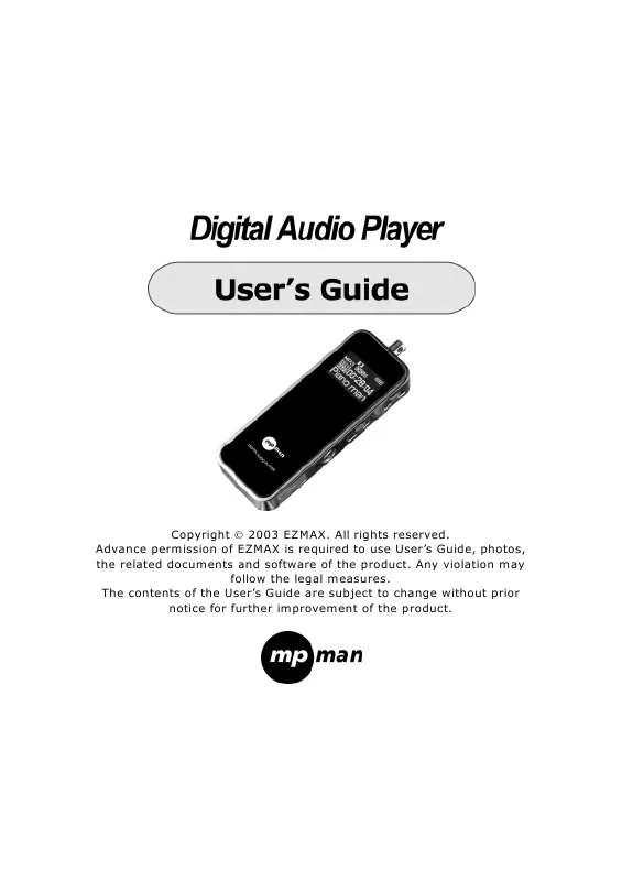 Mode d'emploi MPMAN DIGITAL AUDIO PLAYER