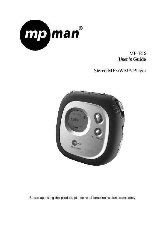 Mode d'emploi MPMAN MP-F56