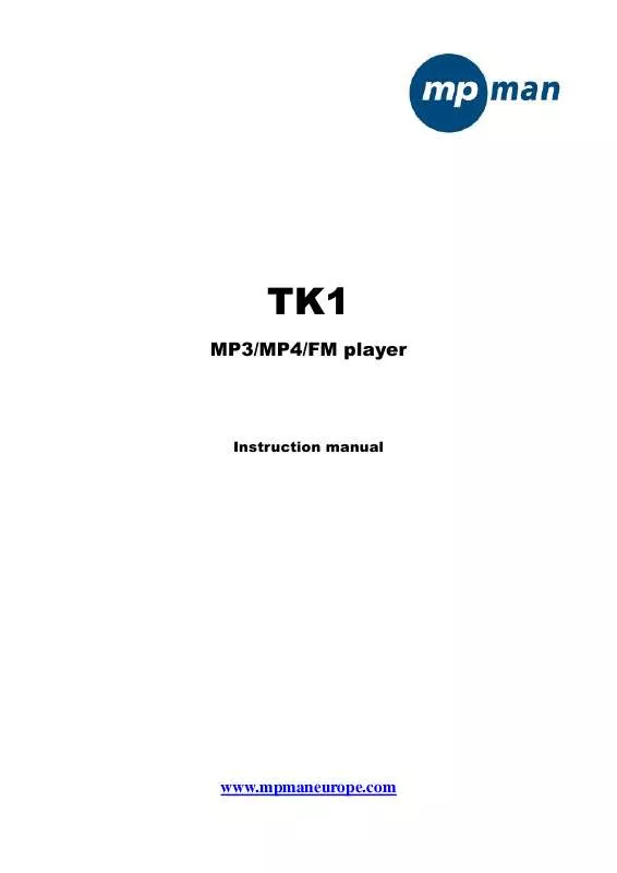 Mode d'emploi MPMAN TK1