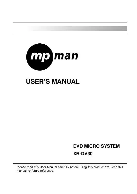 Mode d'emploi MPMAN XR-DV30