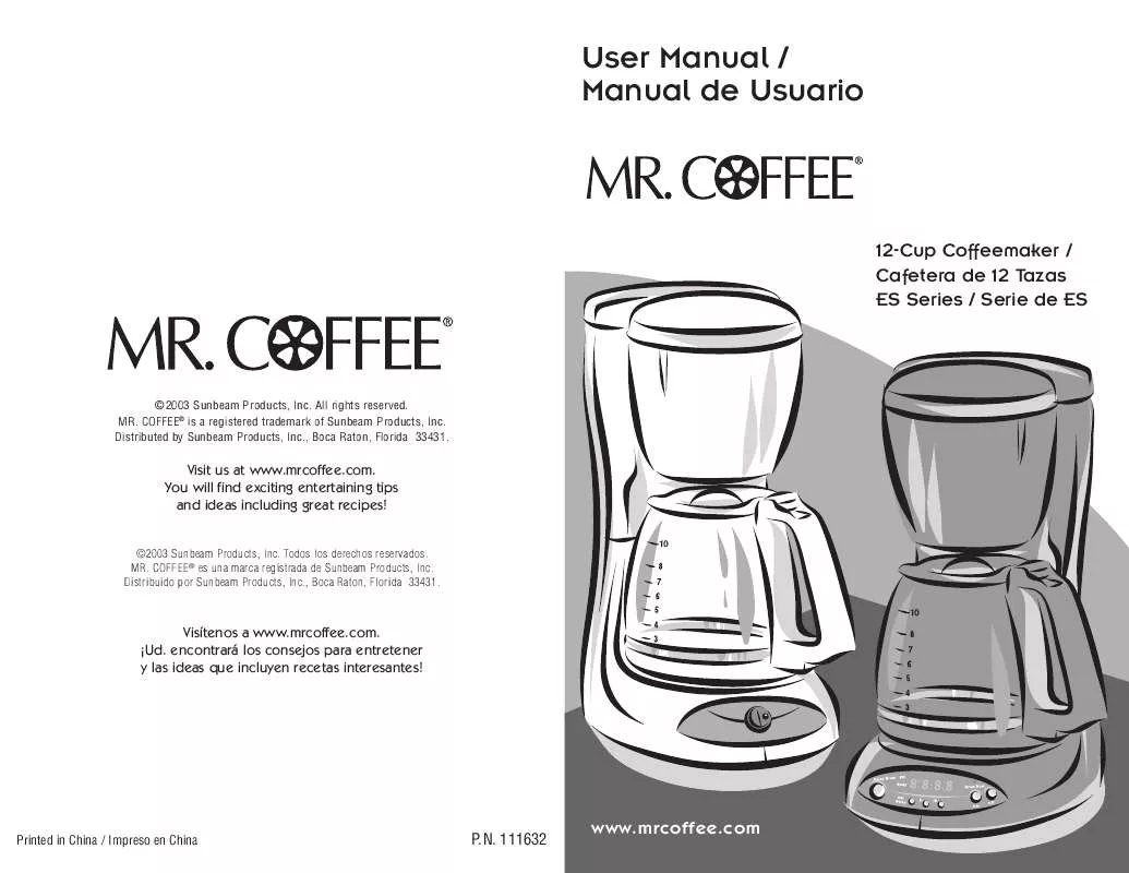 Mode d'emploi MR COFFEE ESX40