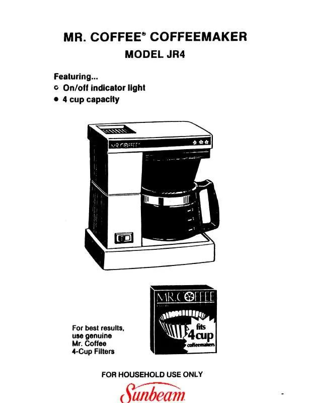Mode d'emploi MR COFFEE JR4
