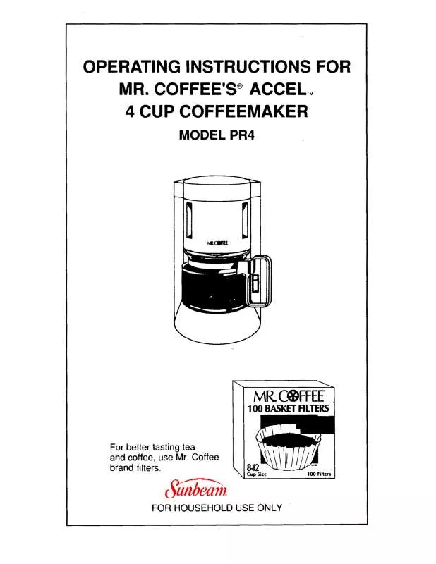 Mode d'emploi MR COFFEE PR4