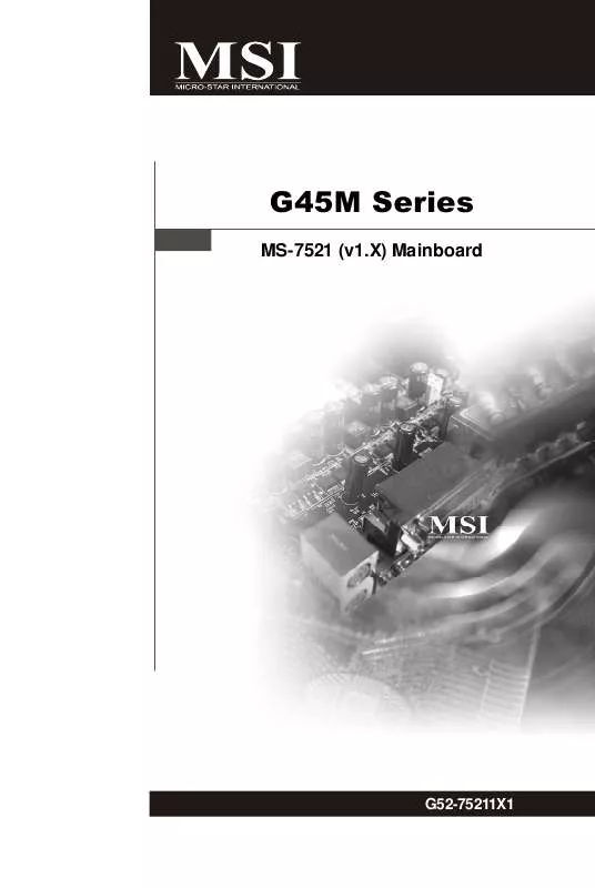 Mode d'emploi MSI G45M