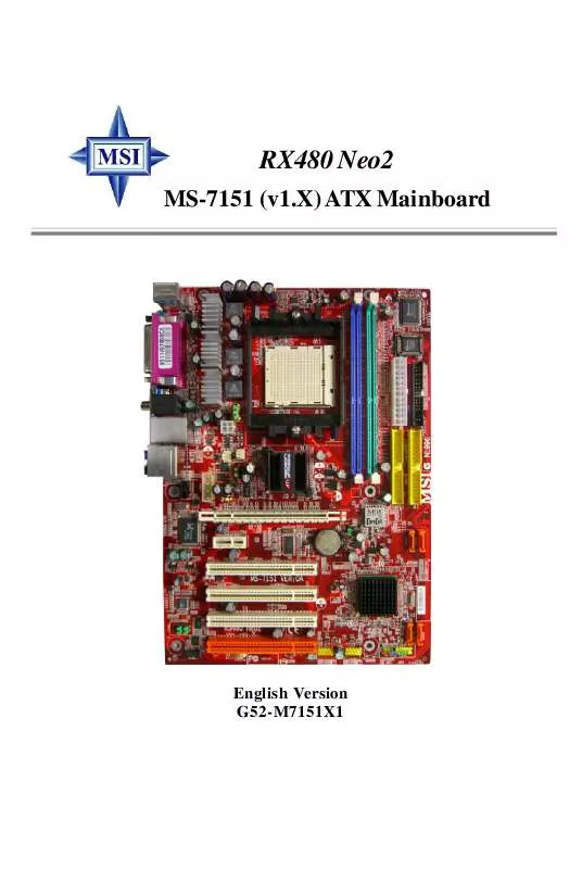 Mode d'emploi MSI G52-M7151X1