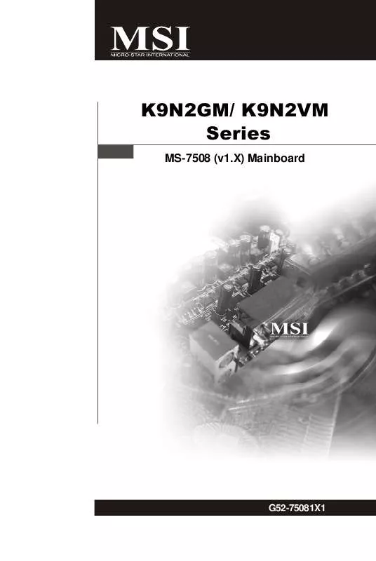 Mode d'emploi MSI K9N2GM