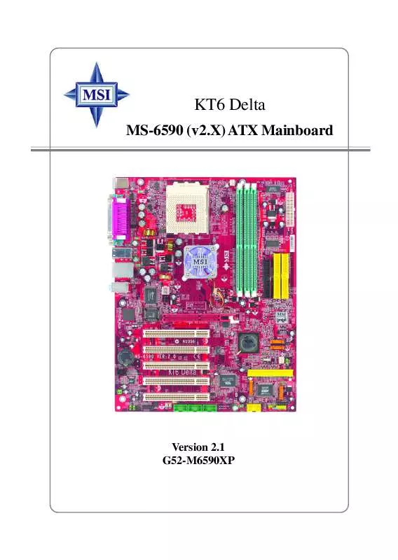 Mode d'emploi MSI KT6 DELTA MS-6590