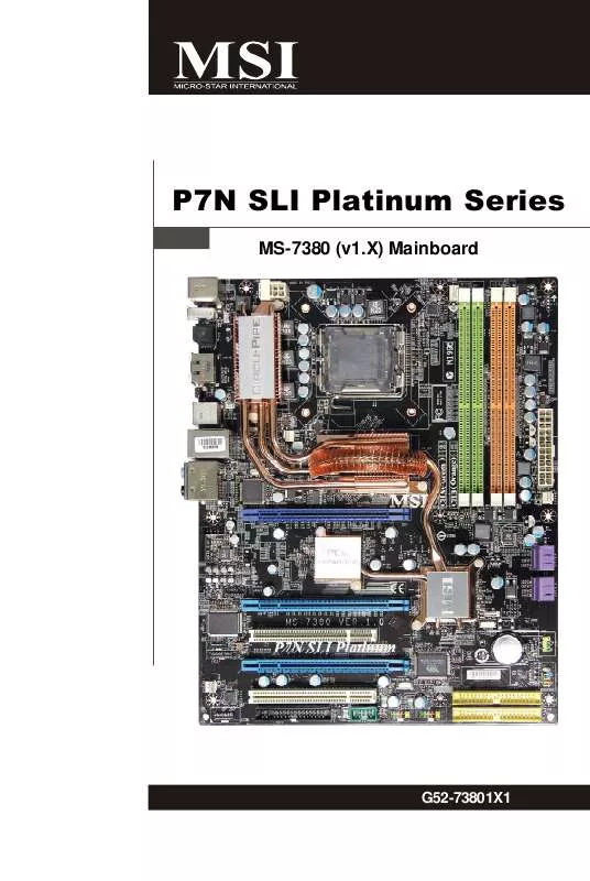 Mode d'emploi MSI MS-7380 PLATINUM