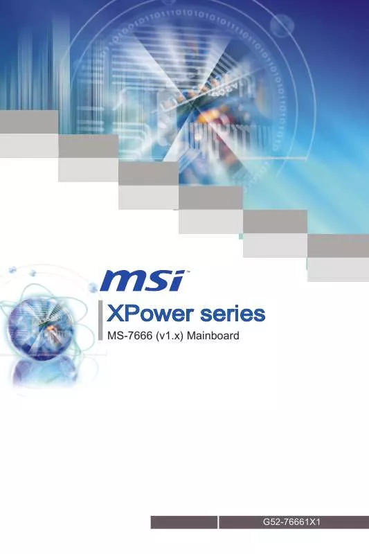 Mode d'emploi MSI MS-7666 G52-76661X1