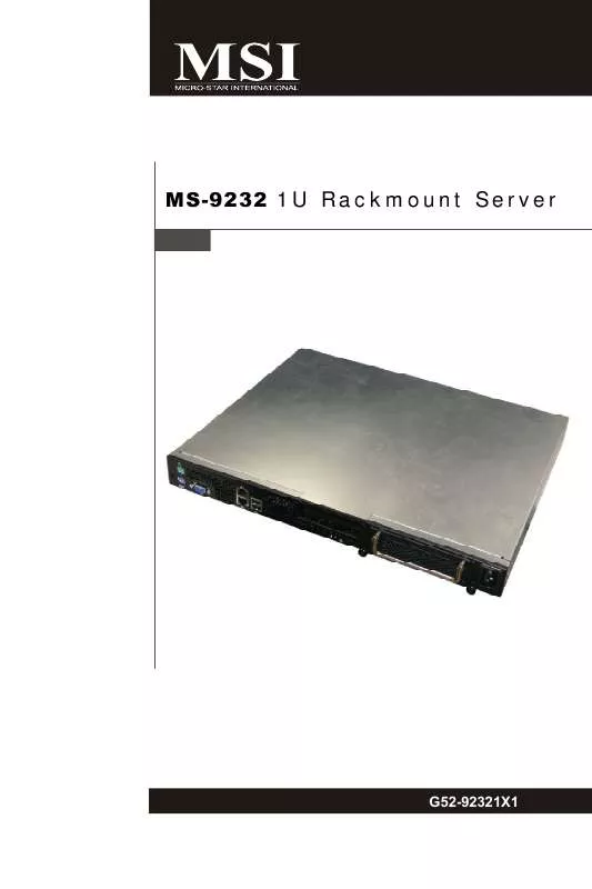 Mode d'emploi MSI MS-9232 1U