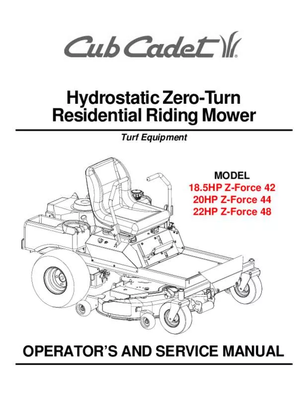 Mode d'emploi MTD 22HP Z-FORCE 48