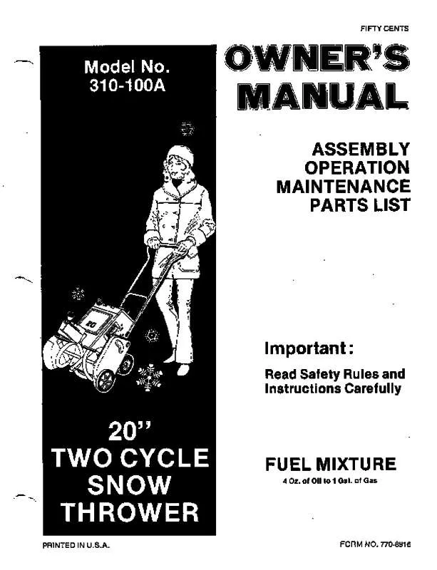 Mode d'emploi MTD 310-100