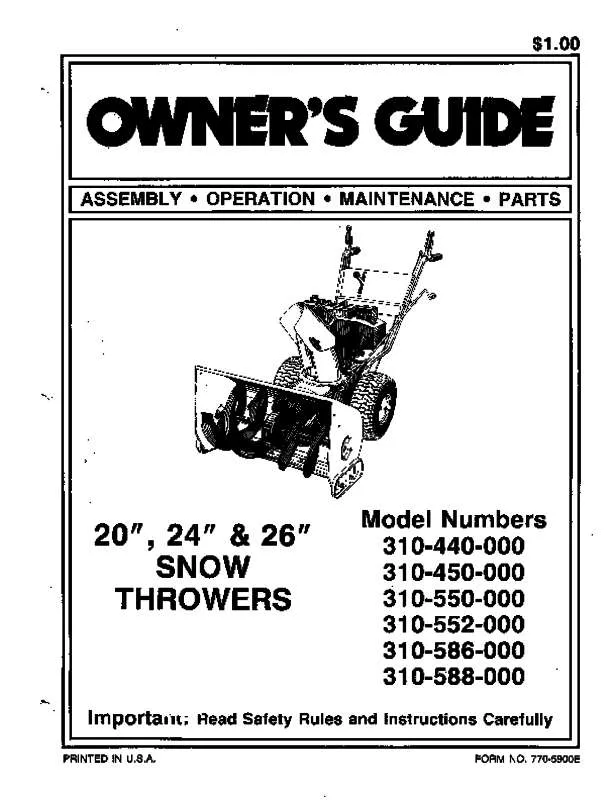 Mode d'emploi MTD 310-552