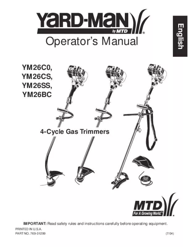 Mode d'emploi MTD YM26C0