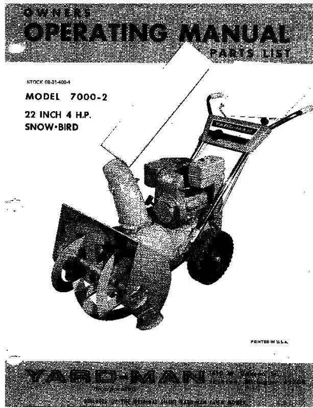 Mode d'emploi MTD 7000-2