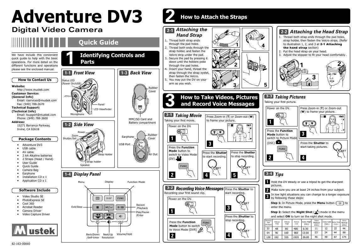 Mode d'emploi MUSTEK ADVENTURE DV3