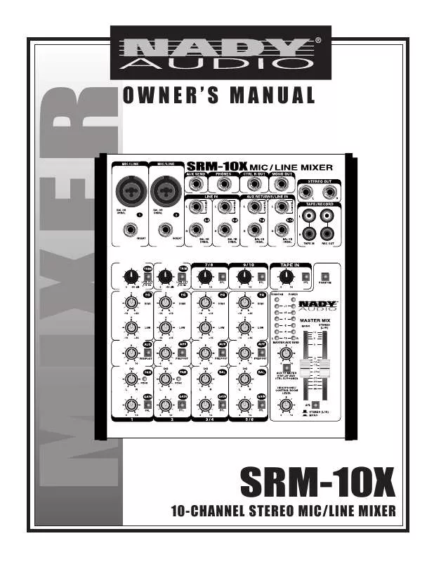 Mode d'emploi NADY SRM-10X