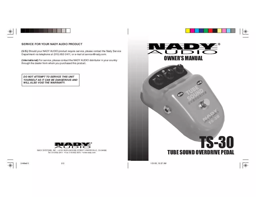 Mode d'emploi NADY TS-30