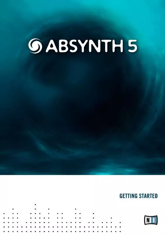 Mode d'emploi NATIVE INSTRUMENTS ABSYNTH 5