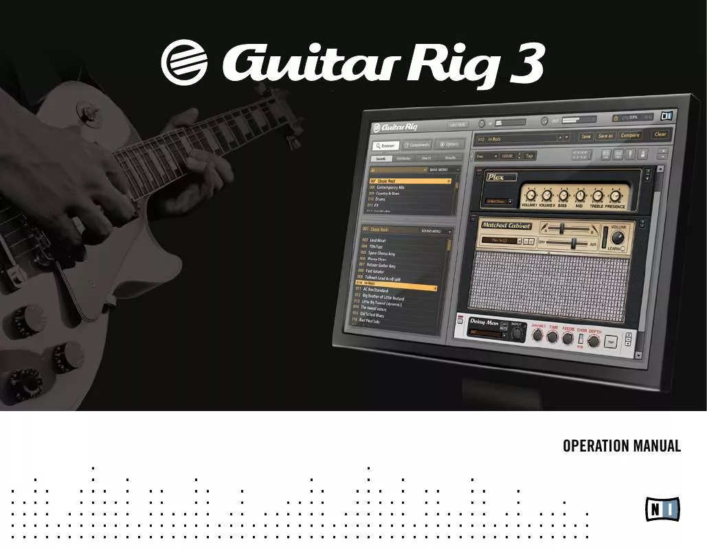 Mode d'emploi NATIVE INSTRUMENTS GUITAR RIG 3