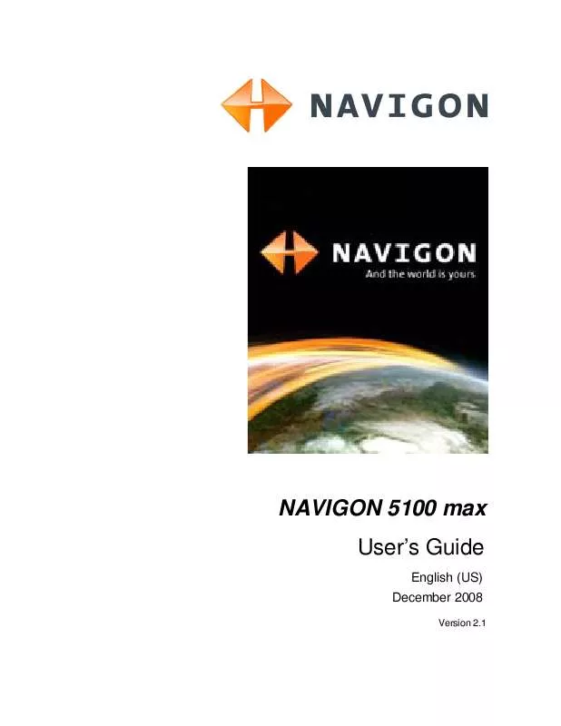 Mode d'emploi NAVIGON 5100 MAX