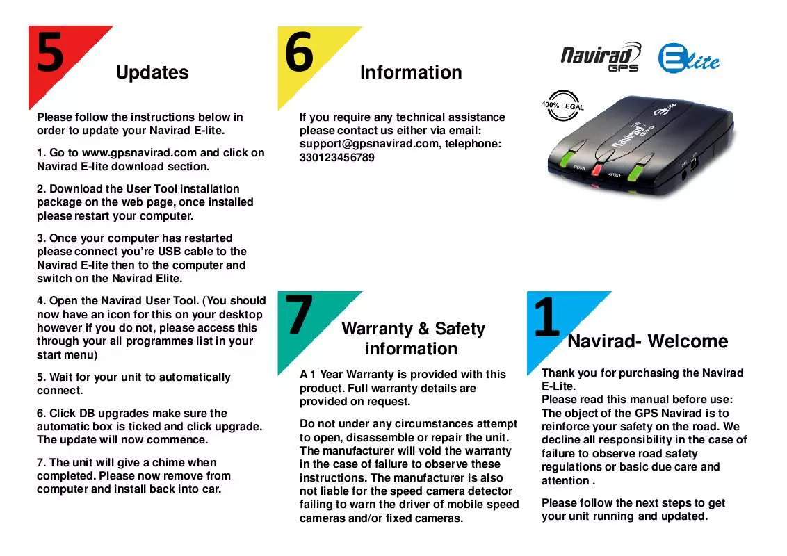 Mode d'emploi NAVIRAD ELITE