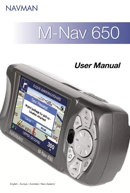 Mode d'emploi NAVMAN M-NAV 650