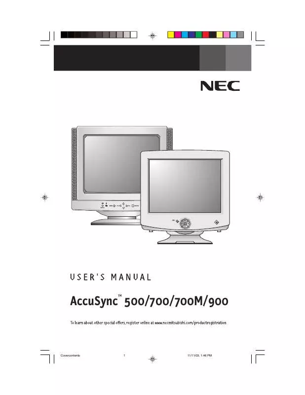 Mode d'emploi NEC ACCUSYNC 700