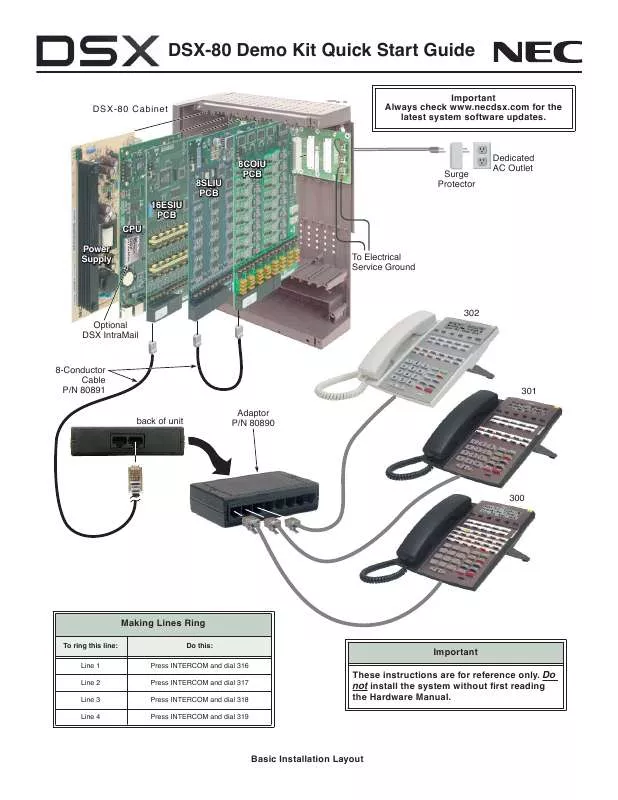 Mode d'emploi NEC DSX-80 DEMO KIT