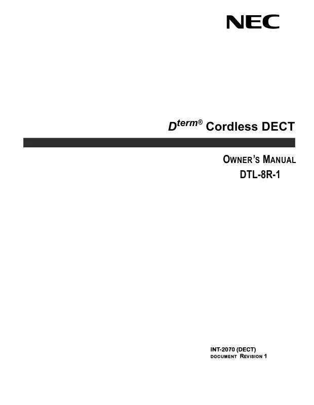 Mode d'emploi NEC DTL-8R-1