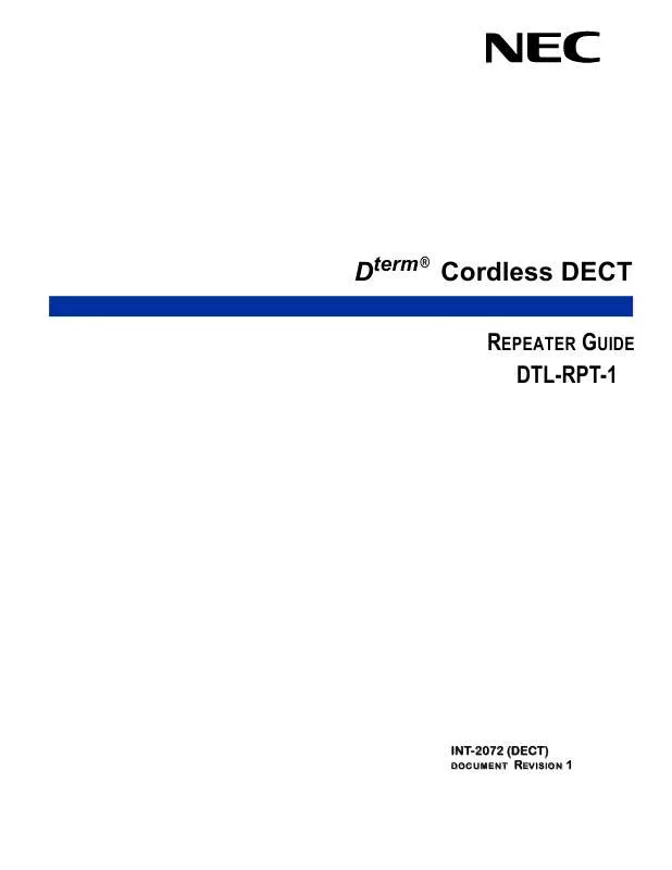 Mode d'emploi NEC DTL-RPT-1