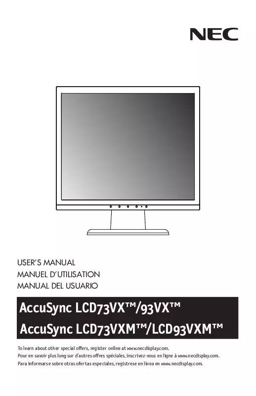 Mode d'emploi NEC LCD93VX