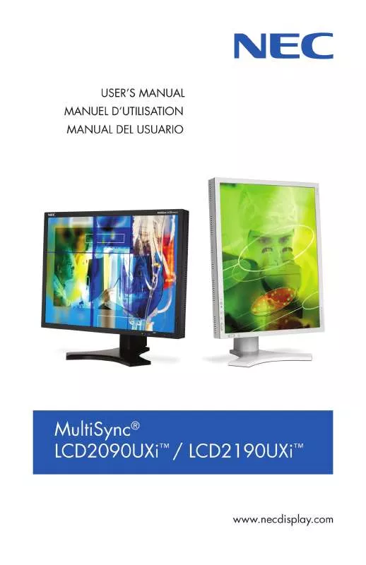 Mode d'emploi NEC MULTISYNC LCD2190UXI