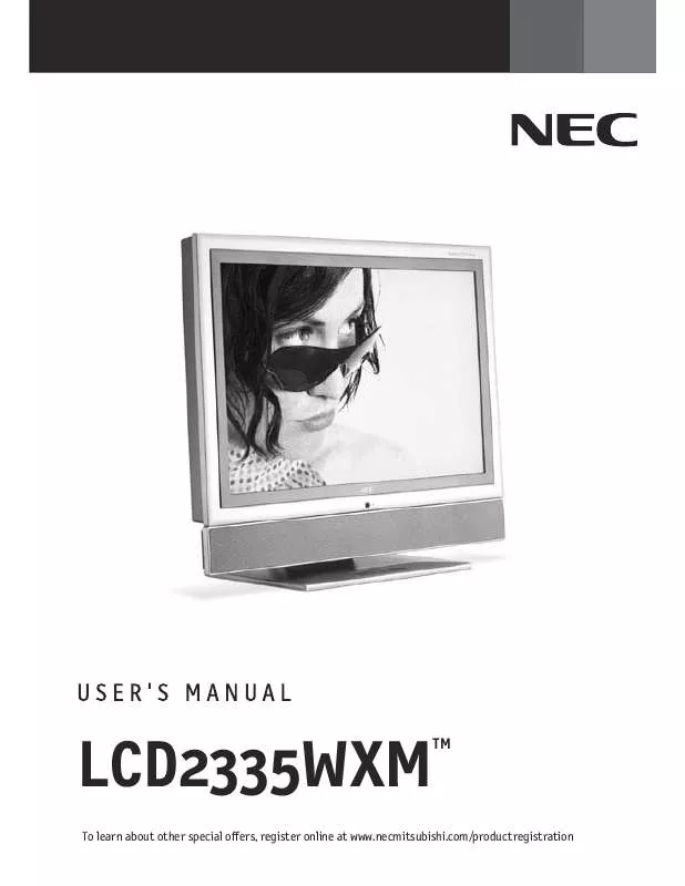 Mode d'emploi NEC MULTISYNC LCD2335WXM