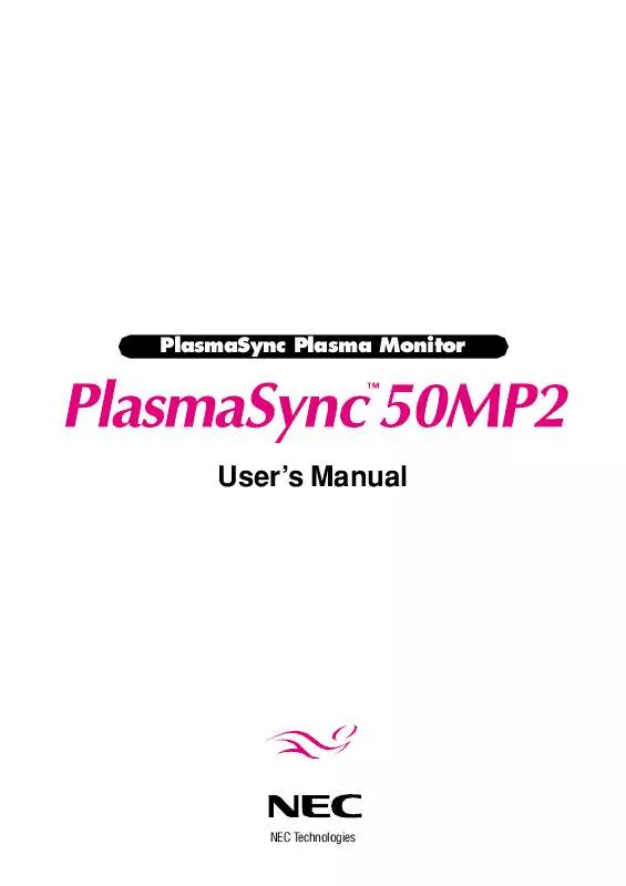 Mode d'emploi NEC PLASMASYNC PX-50MP2