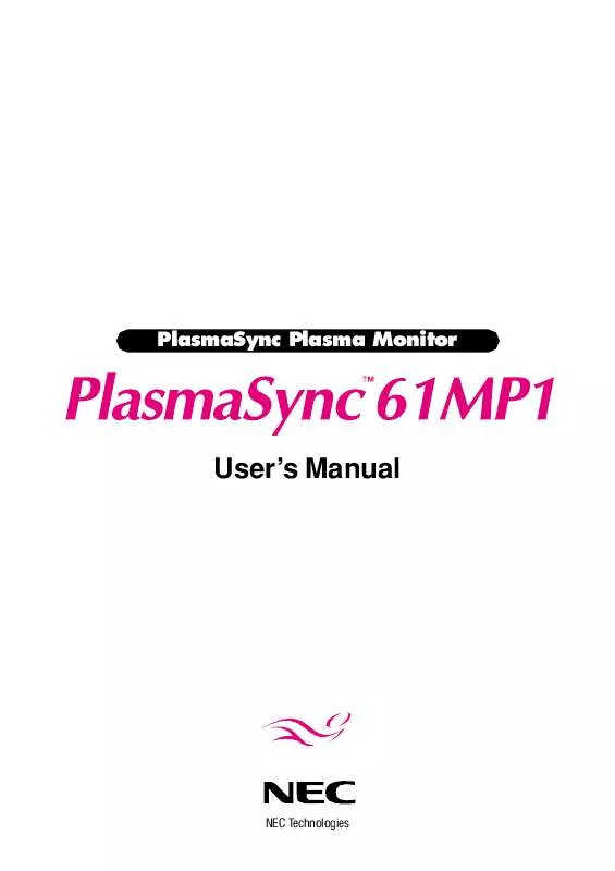 Mode d'emploi NEC PLASMASYNC PX-61XM1A